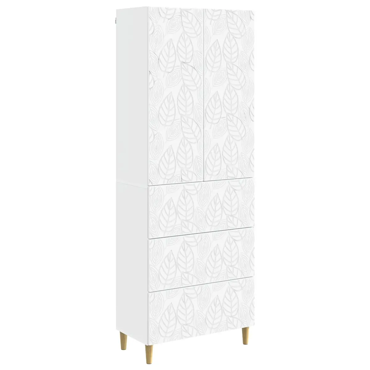 Storage Cabinet Set Engineered Wood 66cm White Modern 2 Piece