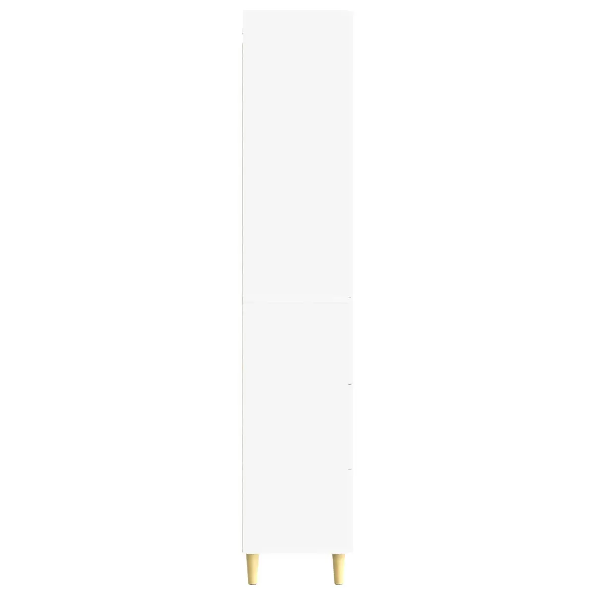White Storage Cabinet Set 2 pcs Engineered Wood Shelves Doors Handles Home