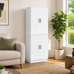 Stylish 2-Piece White Cabinet Set for Indoor & Outdoor