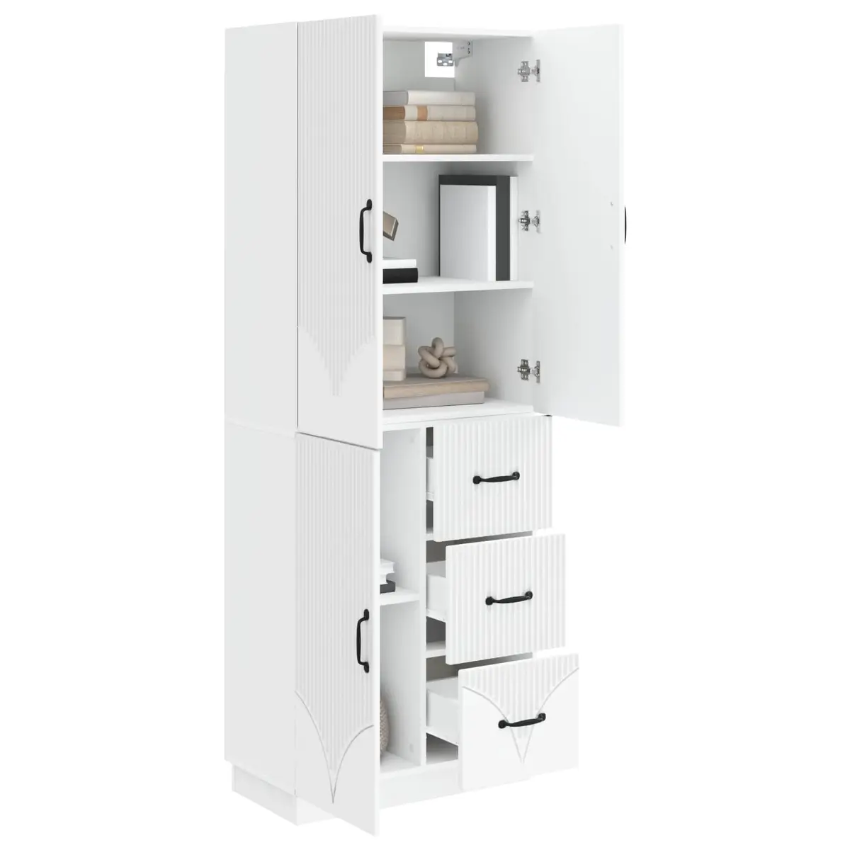 2-Piece Cabinet Set in White Engineered Wood