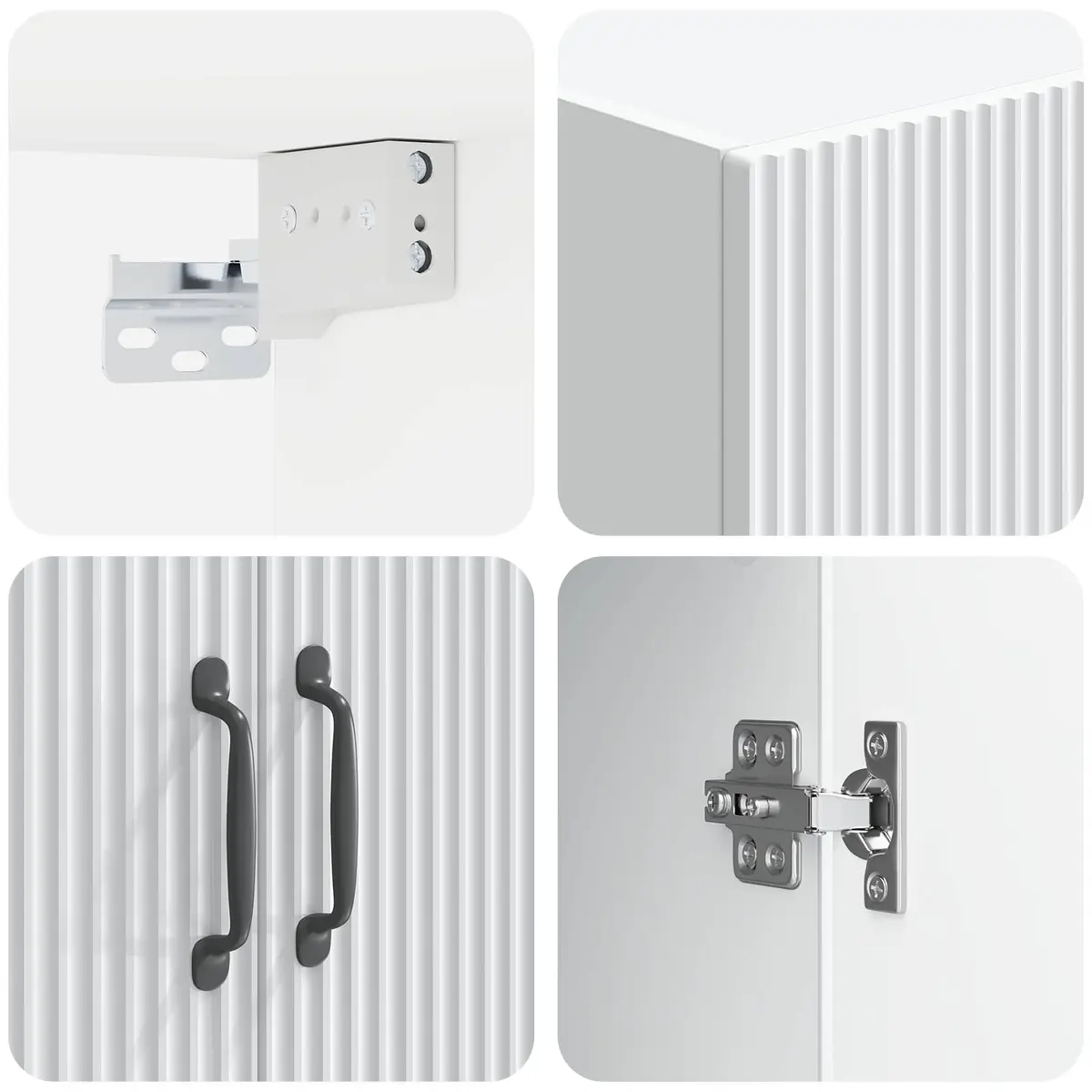 2-Piece Cabinet Set in White Engineered Wood