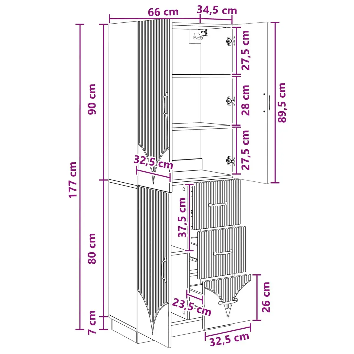 2-Piece Cabinet Set in White Engineered Wood
