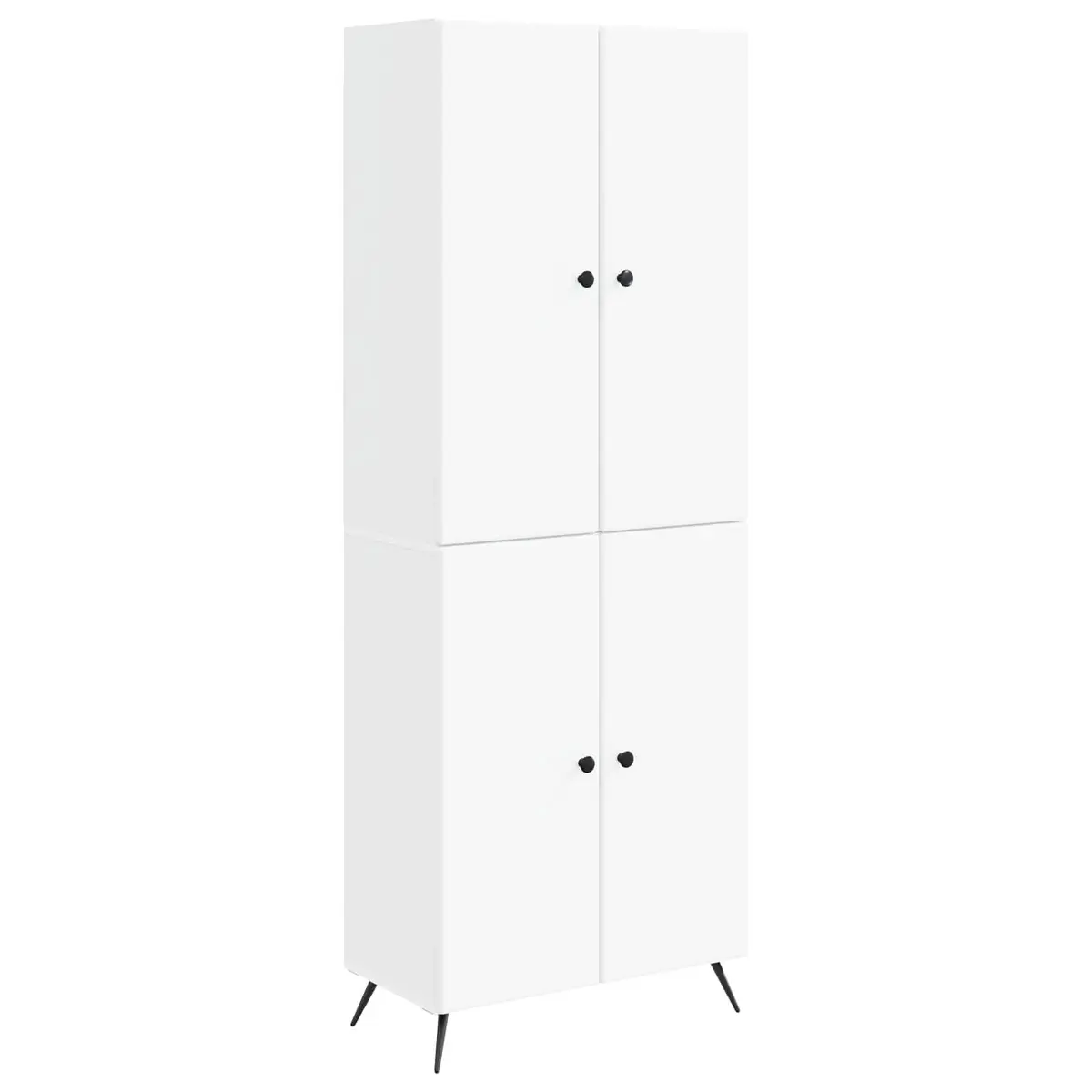 Cabinet Set Engineered Wood 2 Pieces White Storage Furniture