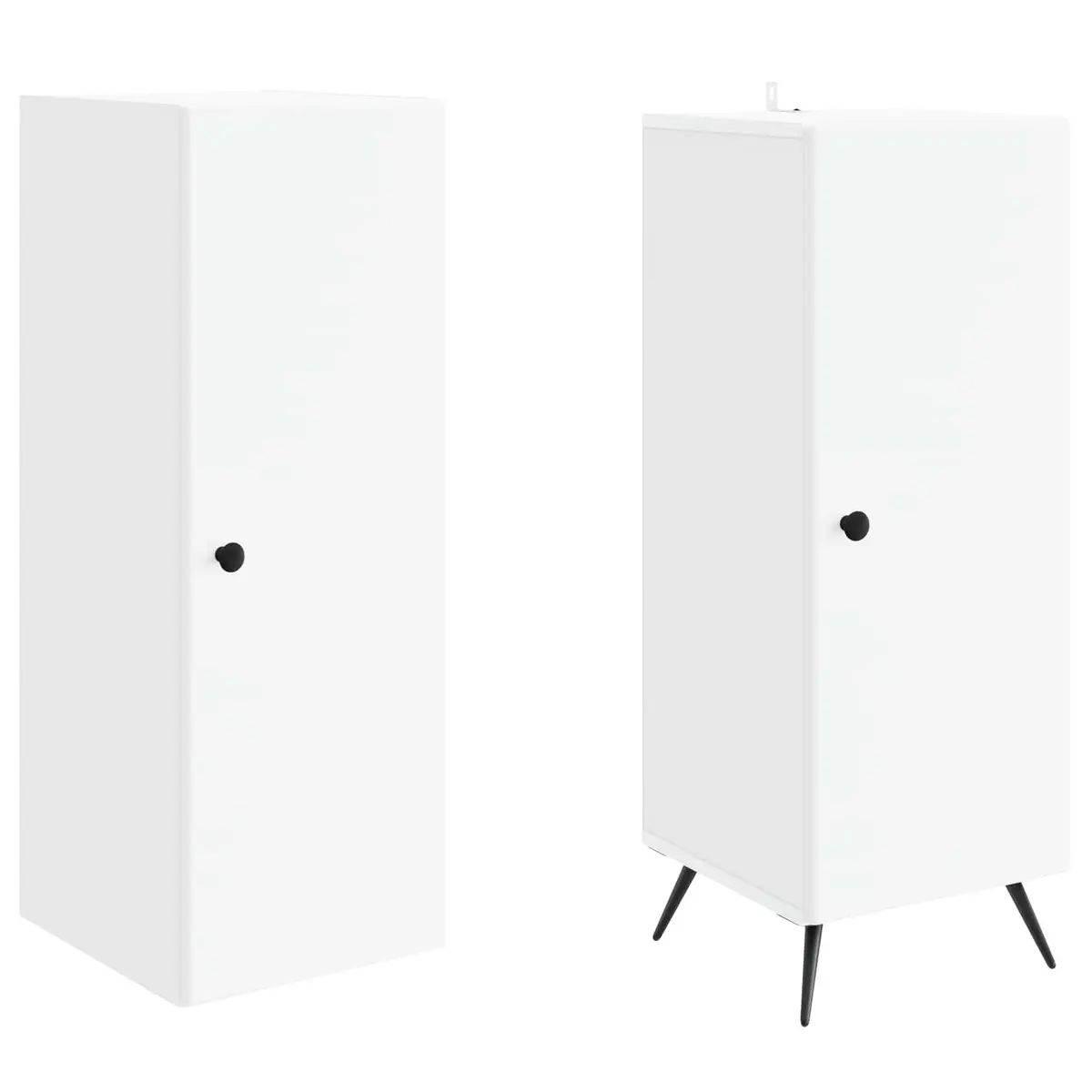 2-Piece White Engineered Wood Cabinet Set