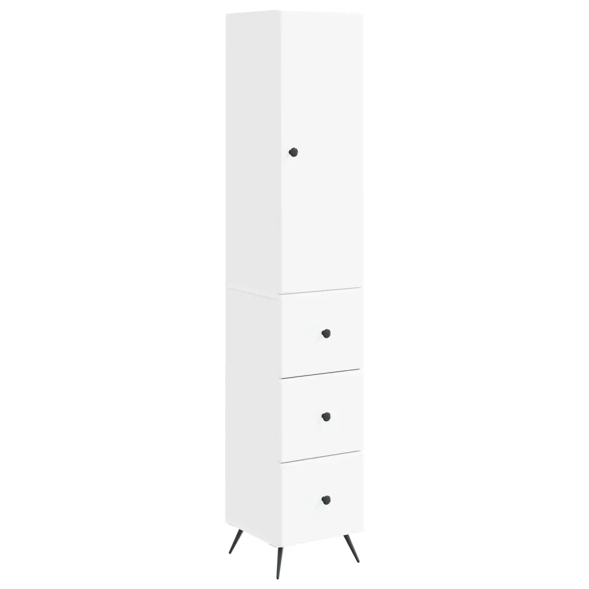 White Engineered Wood Storage Cabinet Set, 2 pcs