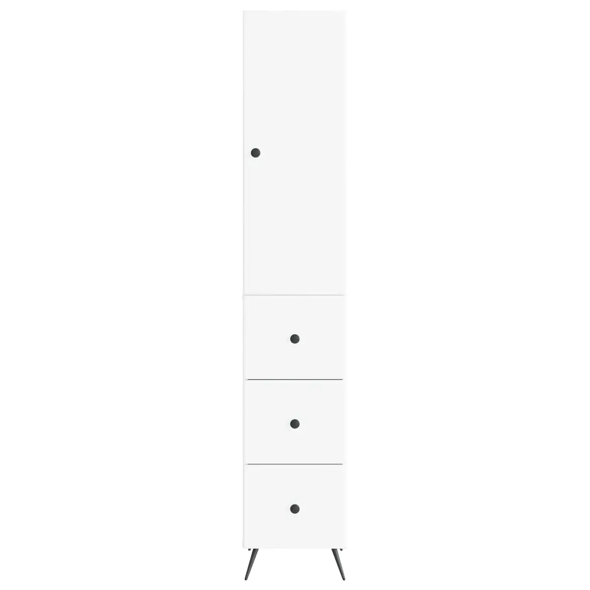 White Engineered Wood Storage Cabinet Set, 2 pcs