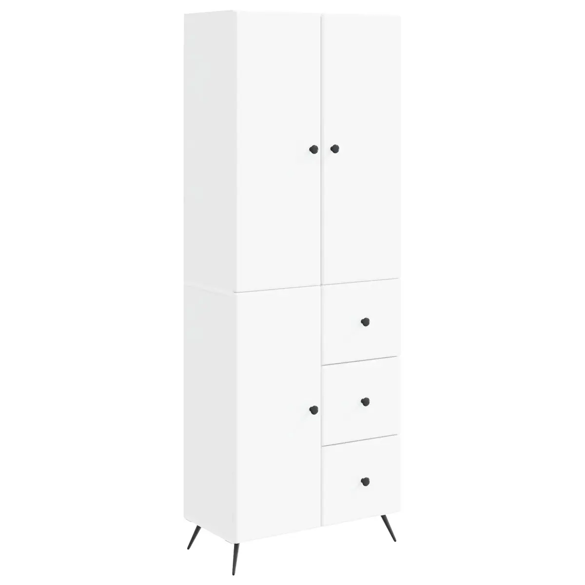 White Engineered Wood Cabinet Set for Storage