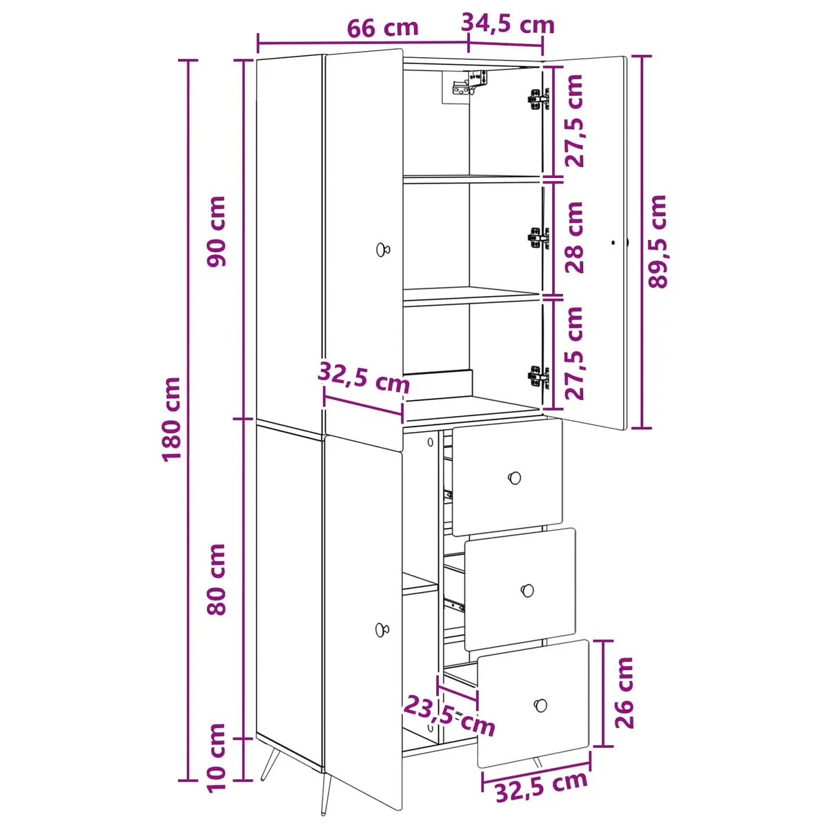 White Engineered Wood Cabinet Set for Storage