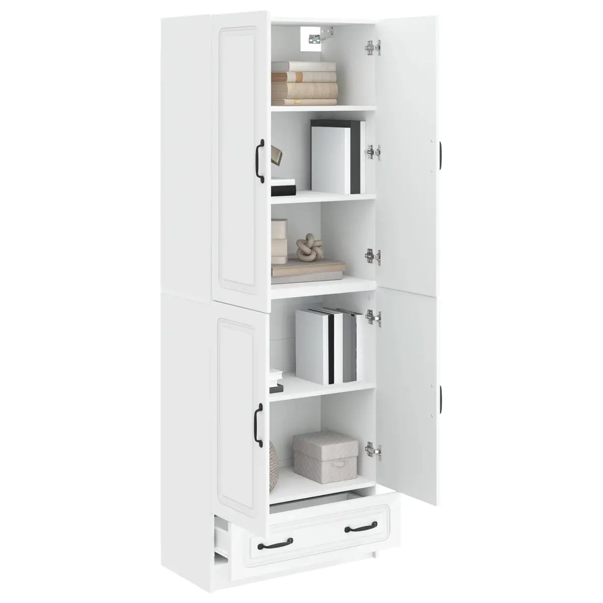 White Cabinet Set 2 Pieces for Home Storage