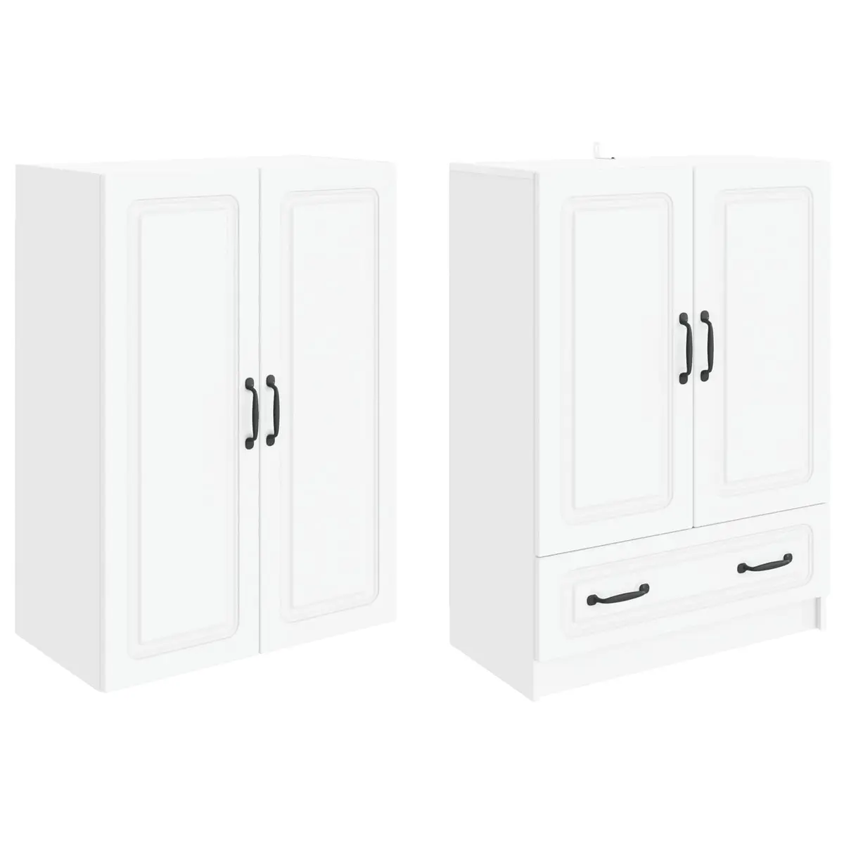 White Cabinet Set 2 Pieces for Home Storage