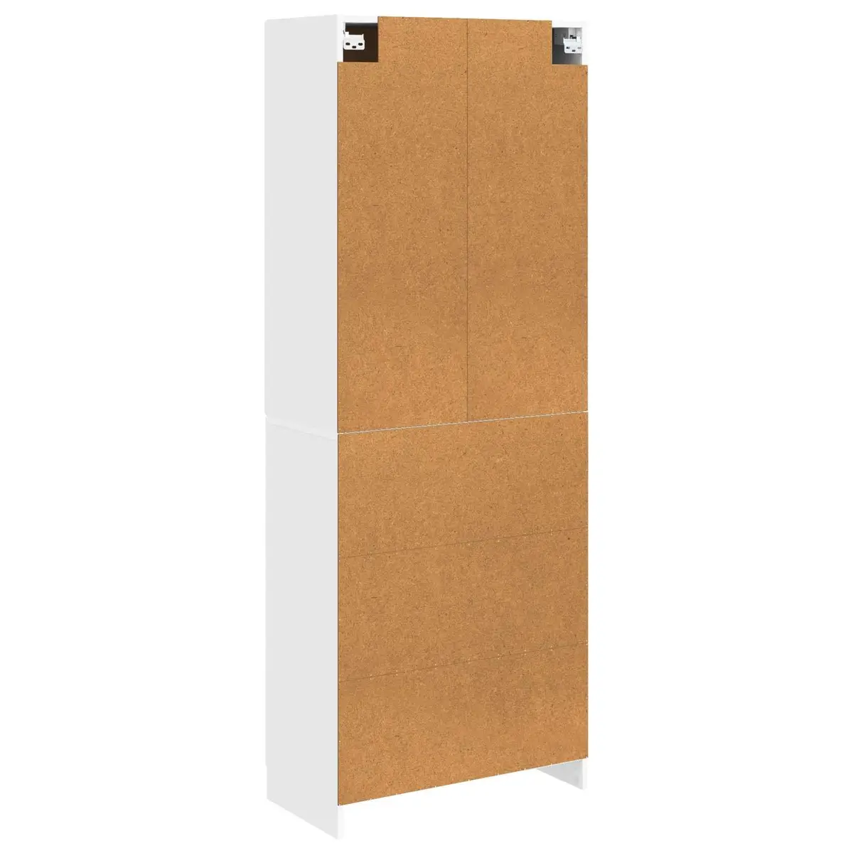 2 Piece Storage Cabinet Set White Engineered Wood Shelves and Compartments