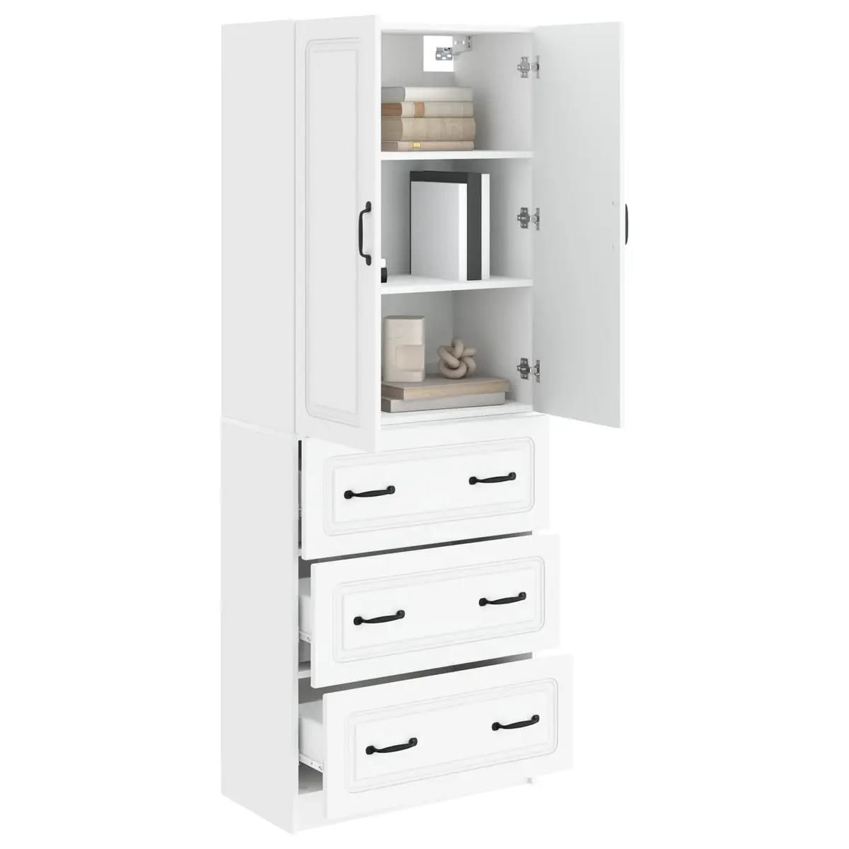 White Storage Cabinet Set for Home Organization