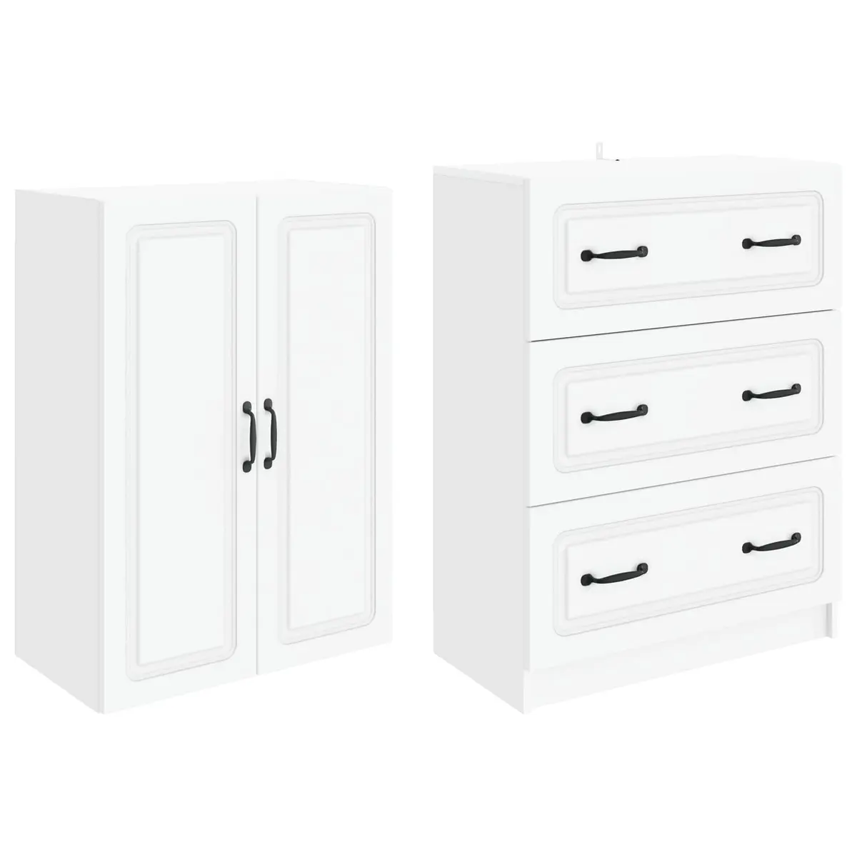 White Storage Cabinet Set for Home Organization