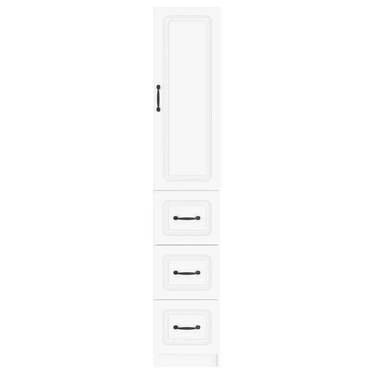 White Storage Cabinet Set with LED Lighting