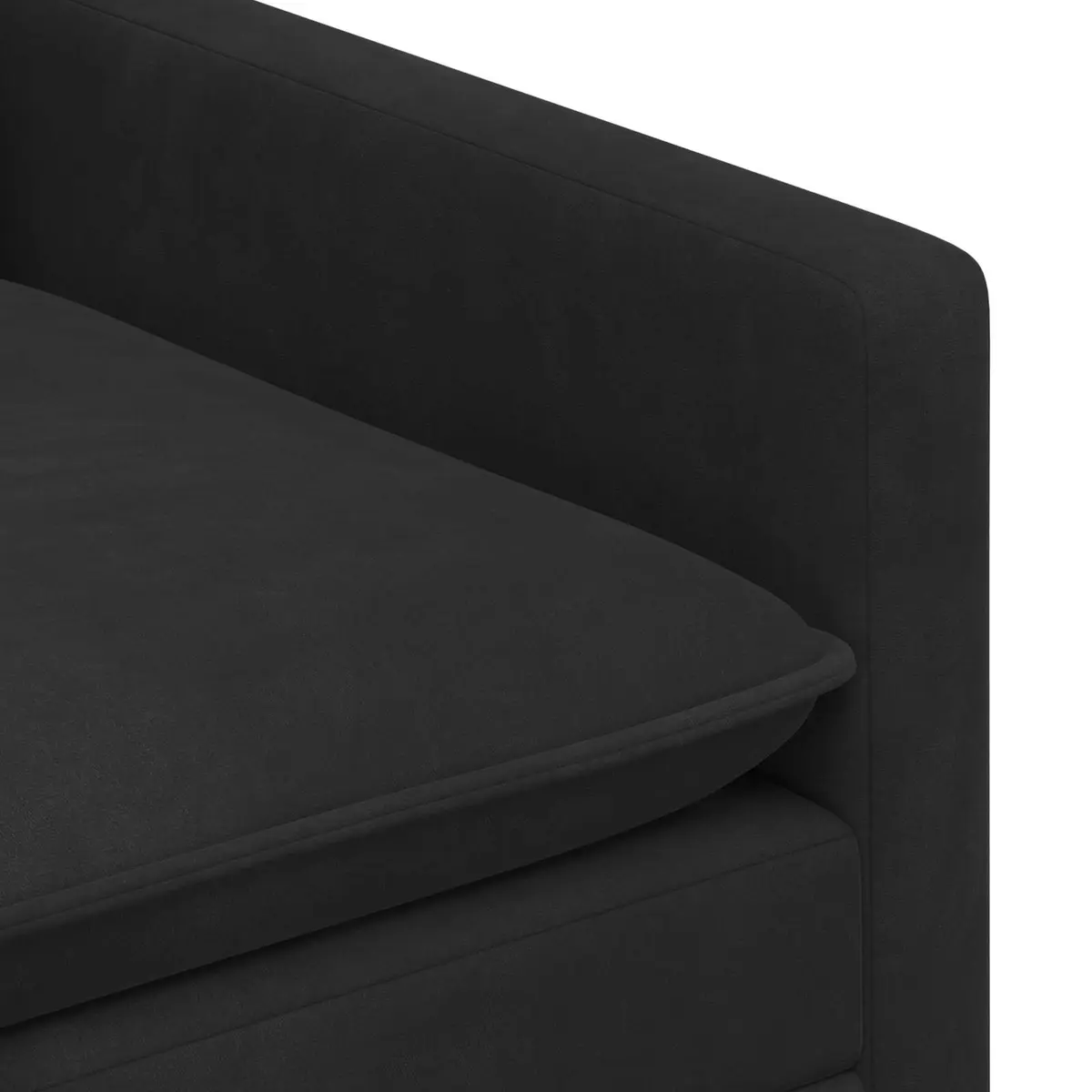 2 Piece Sofa Set Velvet Black Modern Living Room Furniture Double Layer Cushions