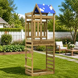 Durable Brown Play Tower for Outdoor Kids' Fun