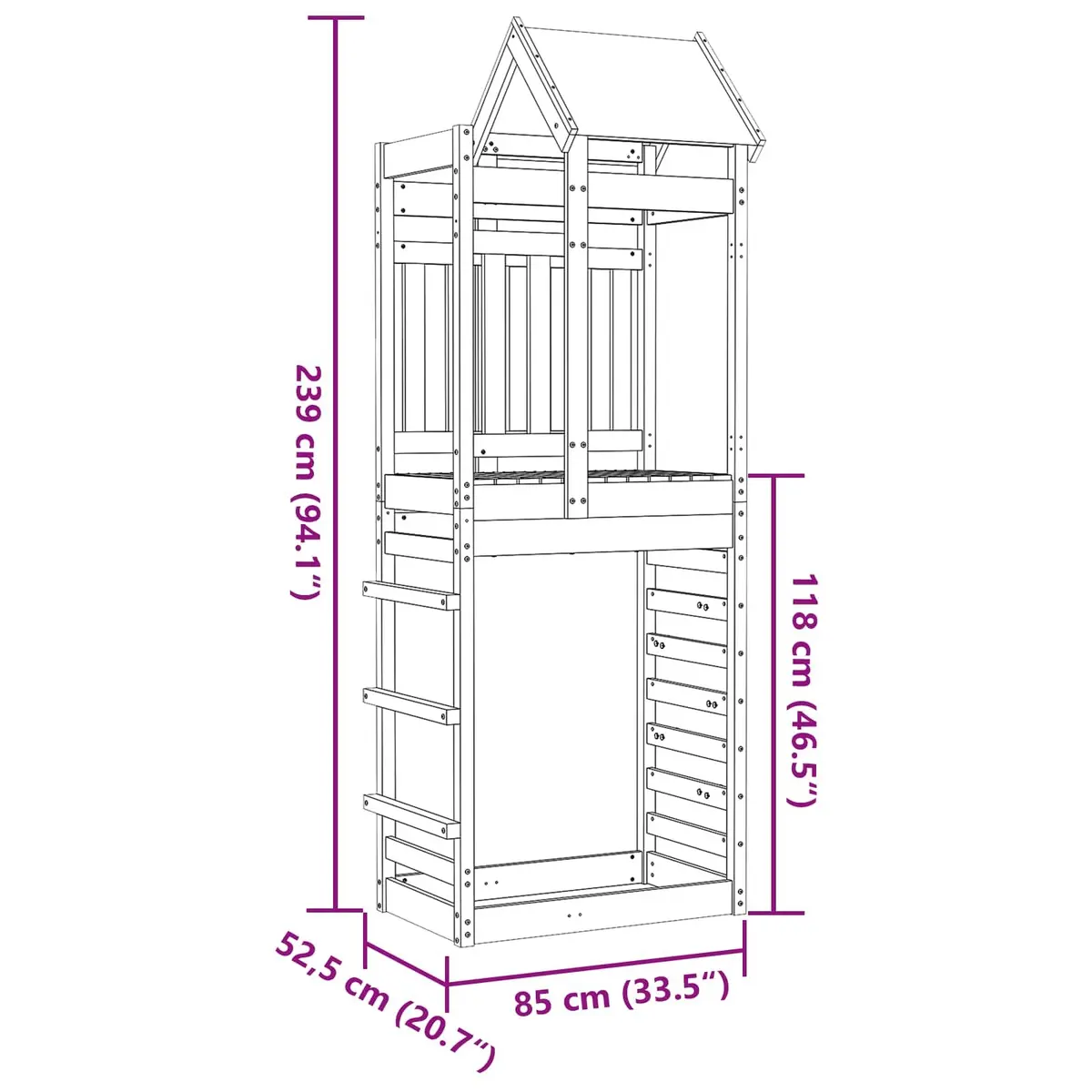 Brown Play Tower for Outdoor Kids' Fun