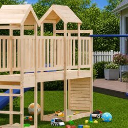 Sturdy Outdoor Play Tower with Swing and Slide