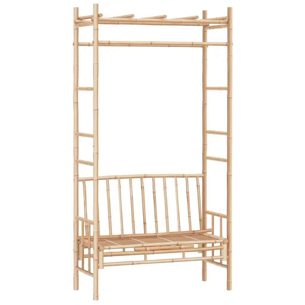 Bamboo Garden Bench with Pergola Trellis