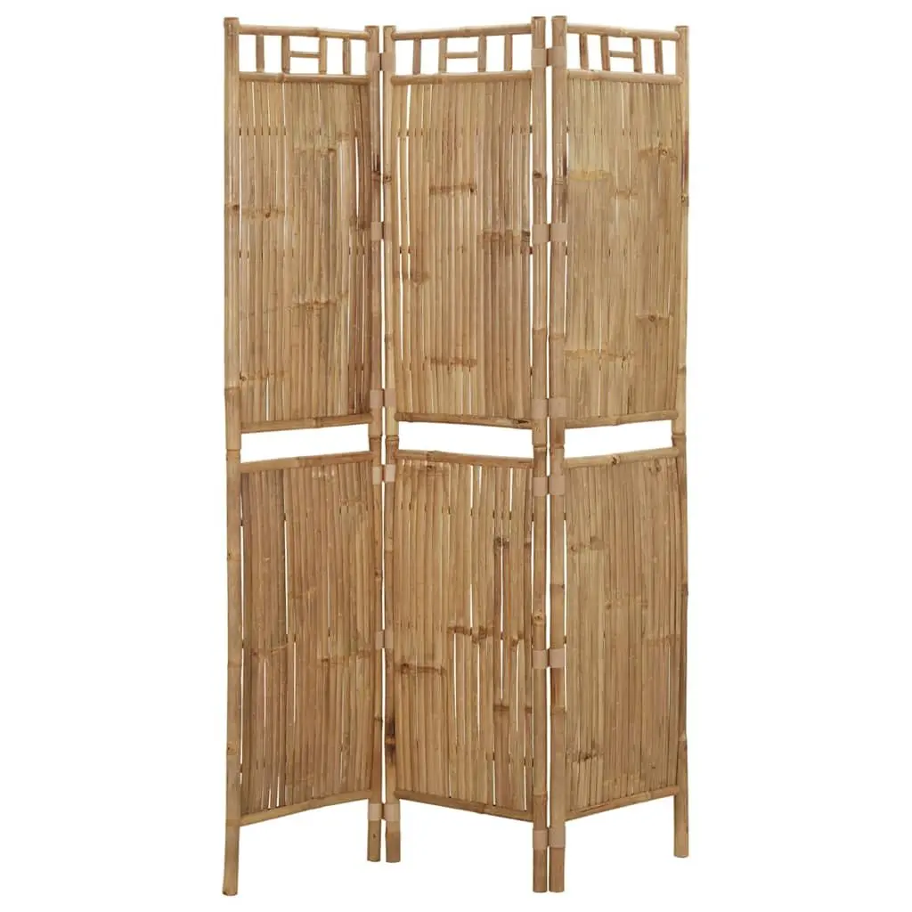 3-Panel Room Divider Bamboo 120x180 cm Brown