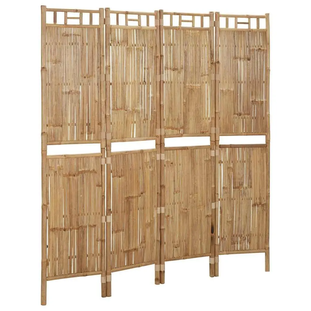 4-Panel Bamboo Folding Room Divider