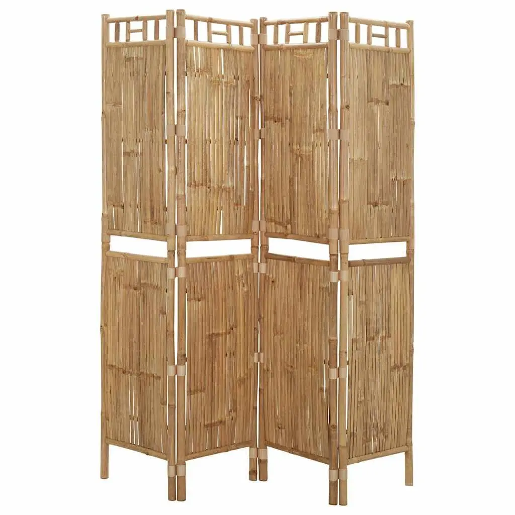4-Panel Bamboo Folding Room Divider