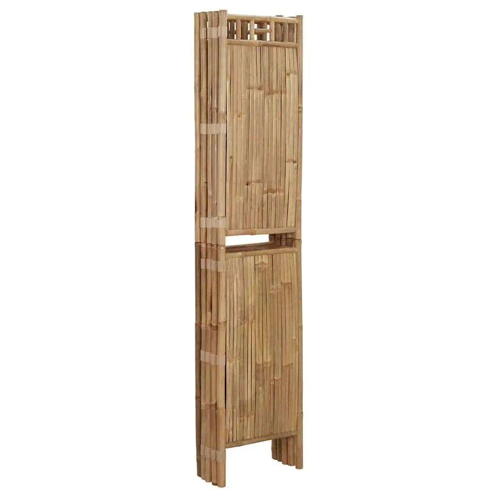 5-Panel Room Divider Bamboo Brown Folding Privacy Screen Partition 200x180cm