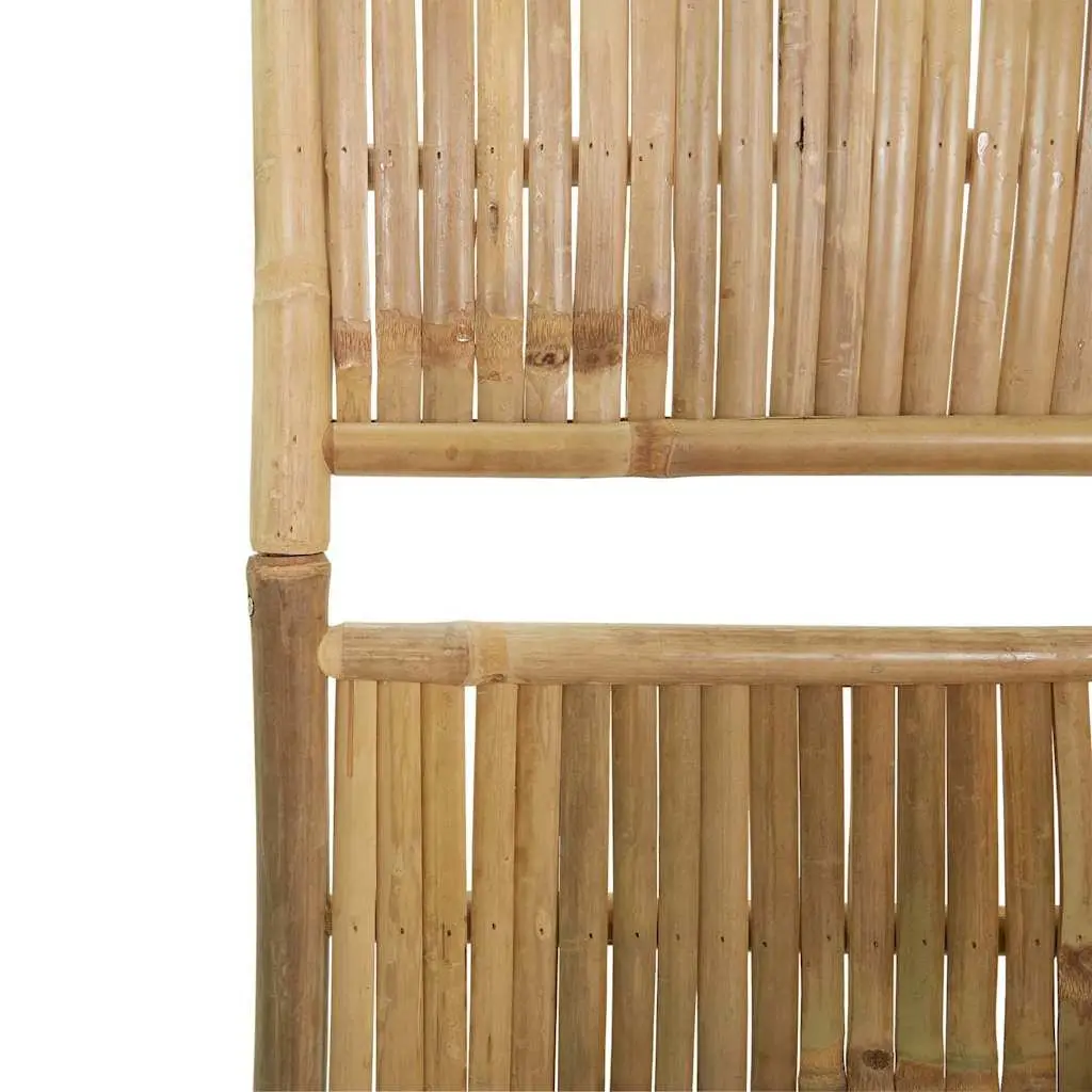 5-Panel Room Divider Bamboo Brown Folding Privacy Screen Partition 200x180cm
