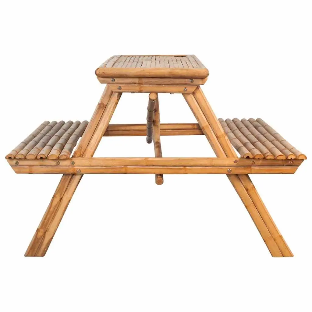 Bamboo Picnic Table 115x115x81cm Brown