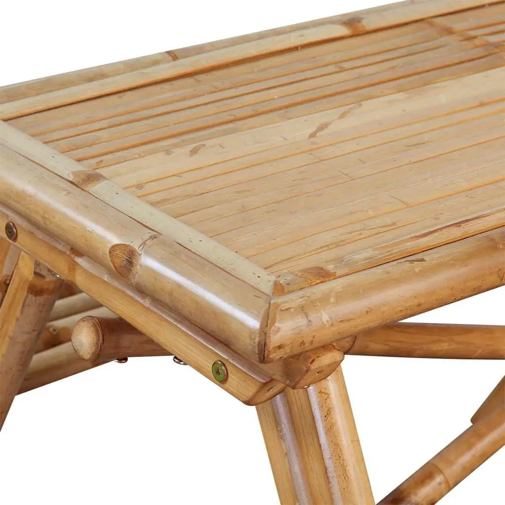 Bamboo Picnic Table 115x115x81cm Brown