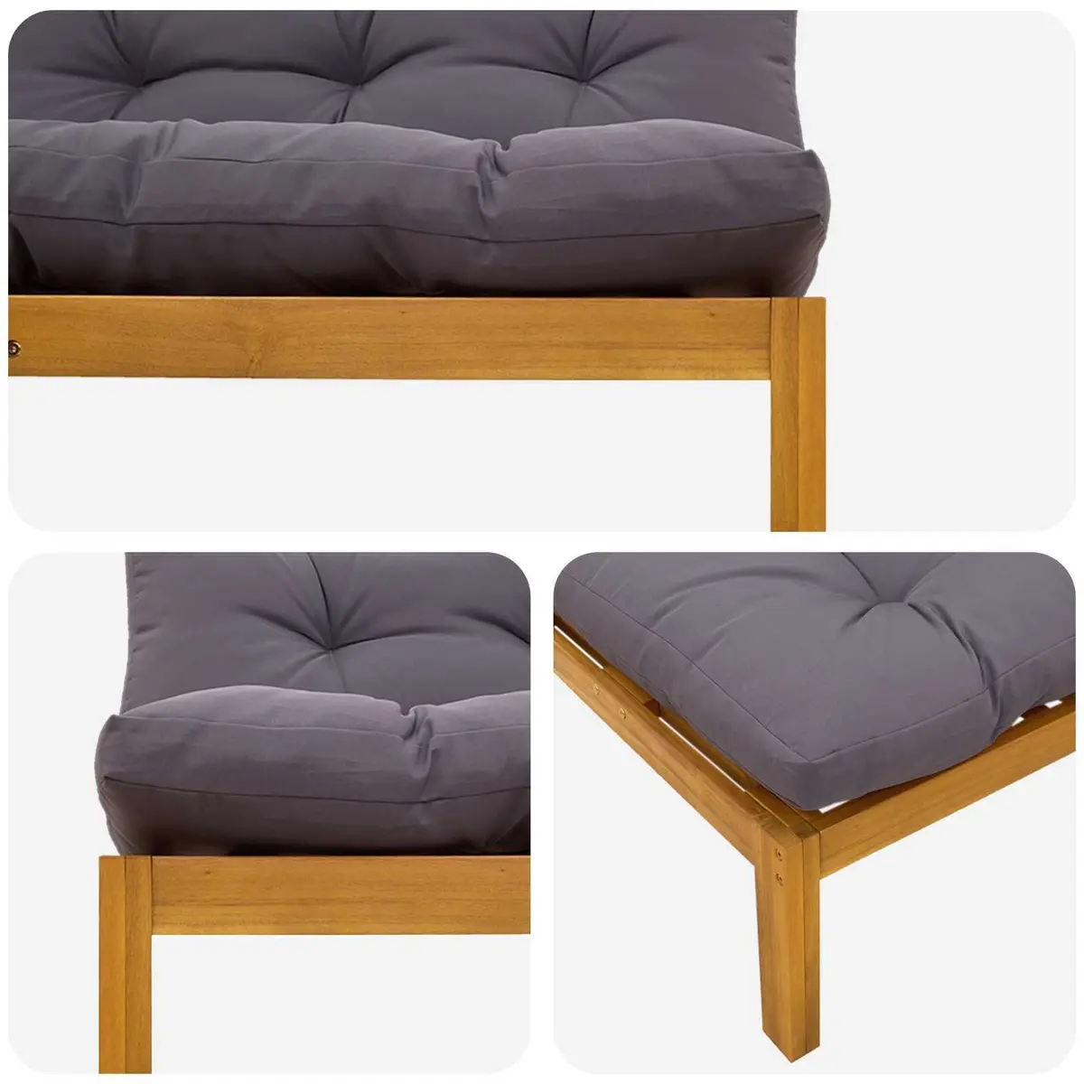 Acacia Wood Outdoor Sectional Sofa Set