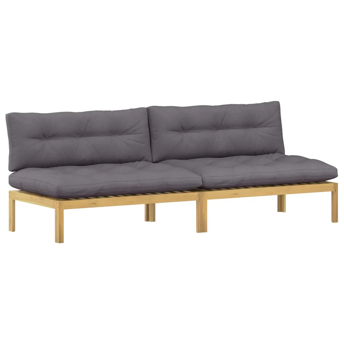 Acacia Wood Outdoor Sectional Sofa Middle Unit