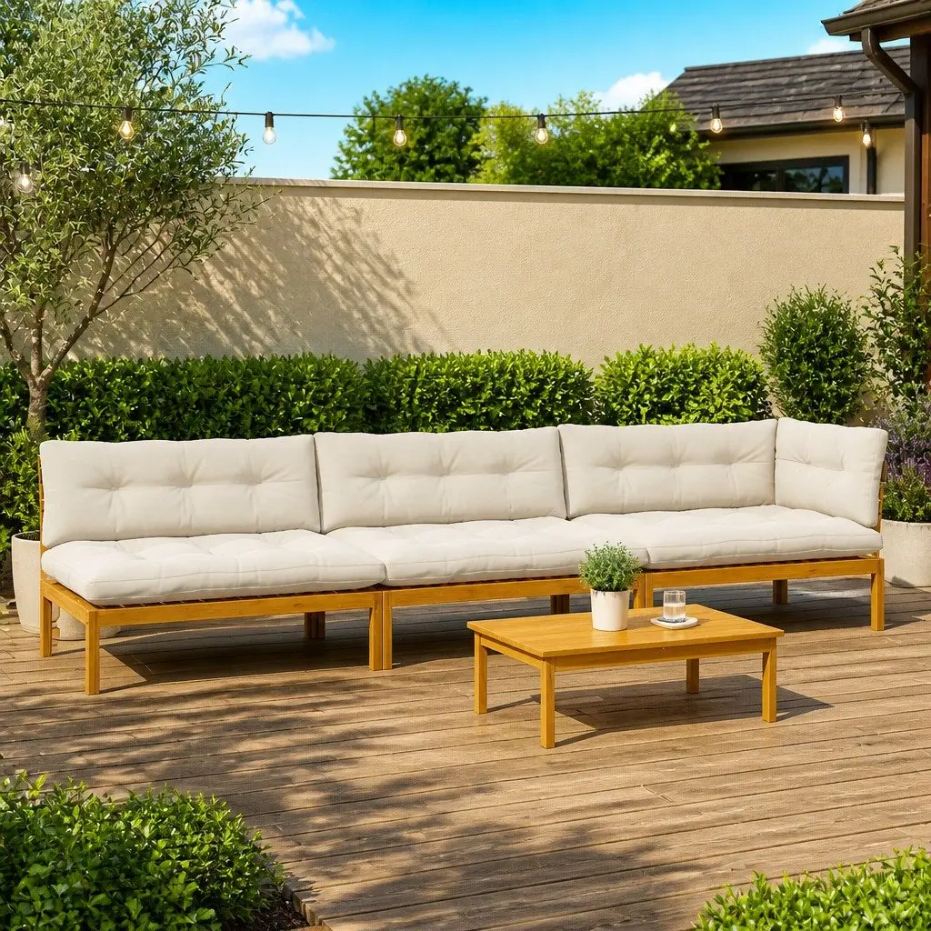 Outdoor 4-Piece Corner Sofa Set for Gardens