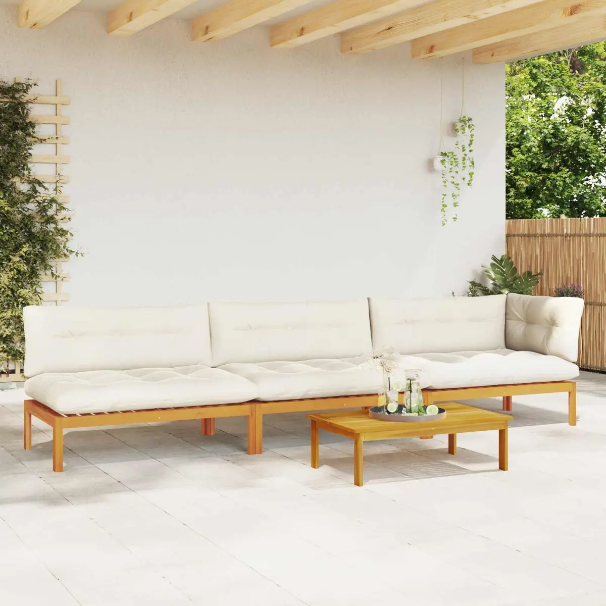 Outdoor 4-Piece Corner Sofa Set for Gardens