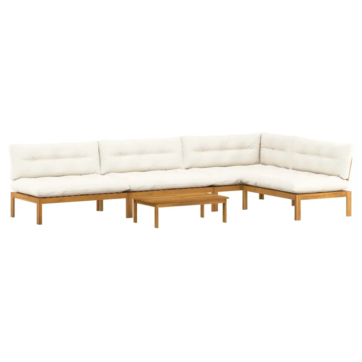 5-Piece Corner Lounge Sofa Set with Low Table