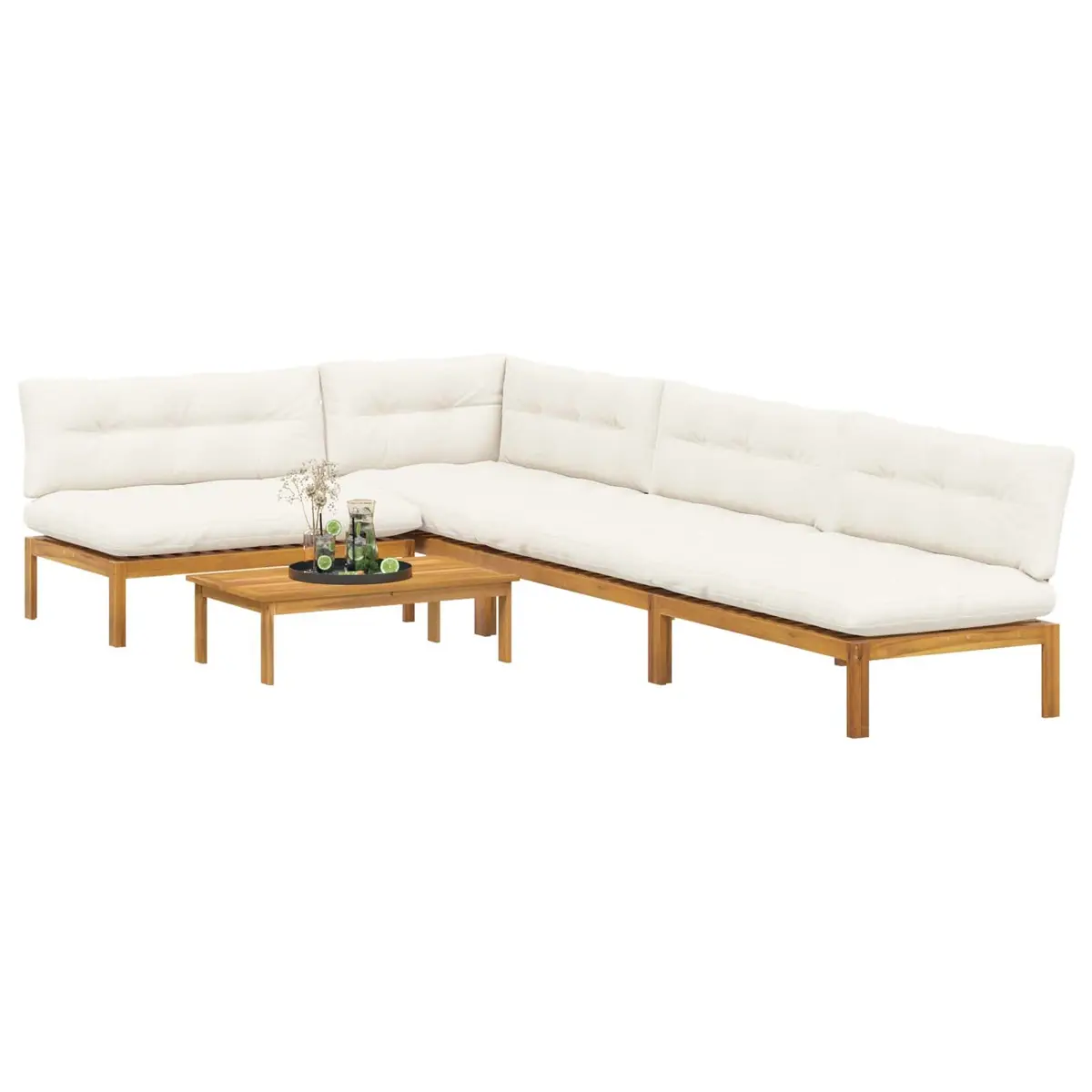 5-Piece Solid Wood Garden Pallet Sectional Sofa Set