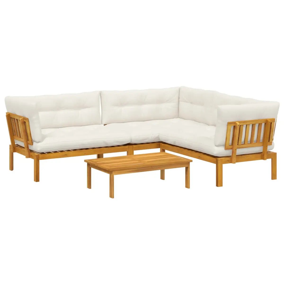 4 Piece Pallet Garden Lounge Set with Corner Sofa