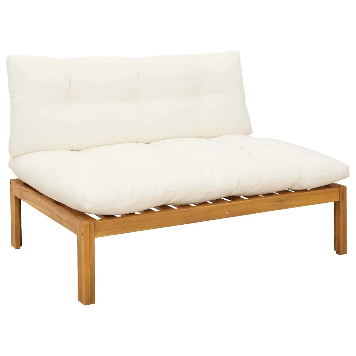 Garden Sofa Set Acacia Wood Brown 4 Piece Outdoor Sectional with Low Table