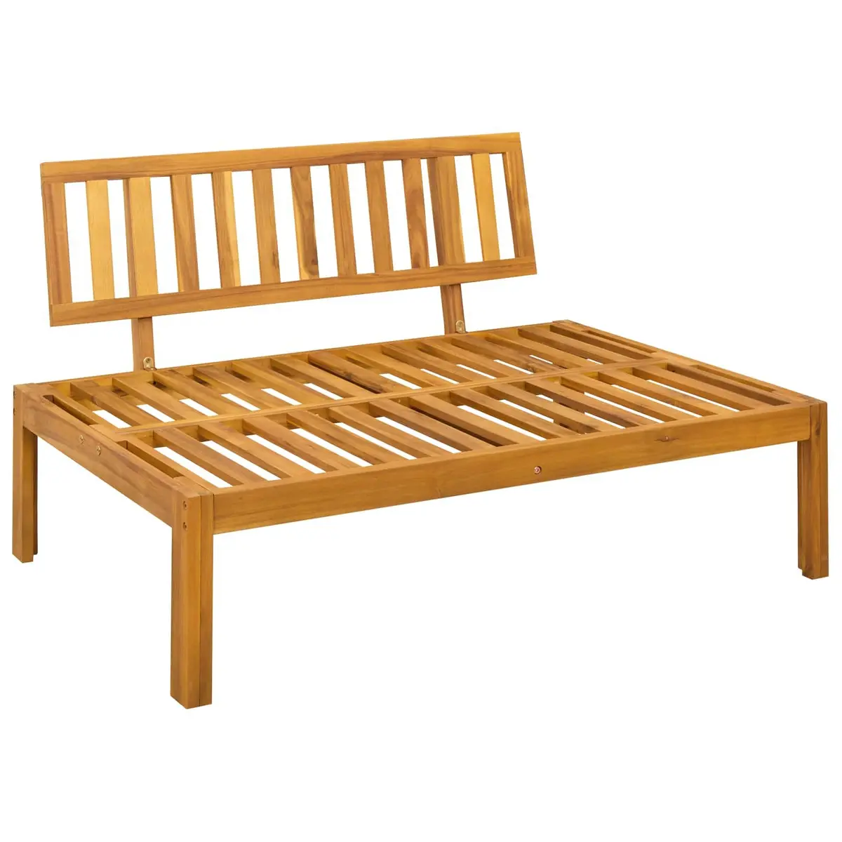 Garden Sofa Set Acacia Wood Brown 4 Piece Outdoor Sectional with Low Table