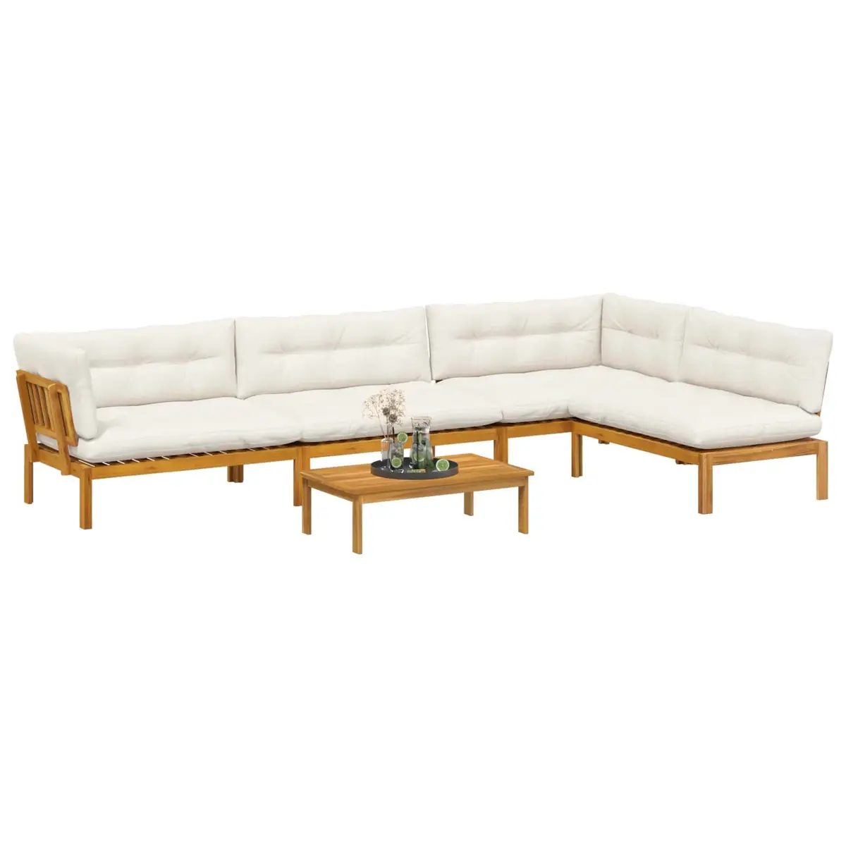 5 Piece Corner Outdoor Sectional Lounge with Table