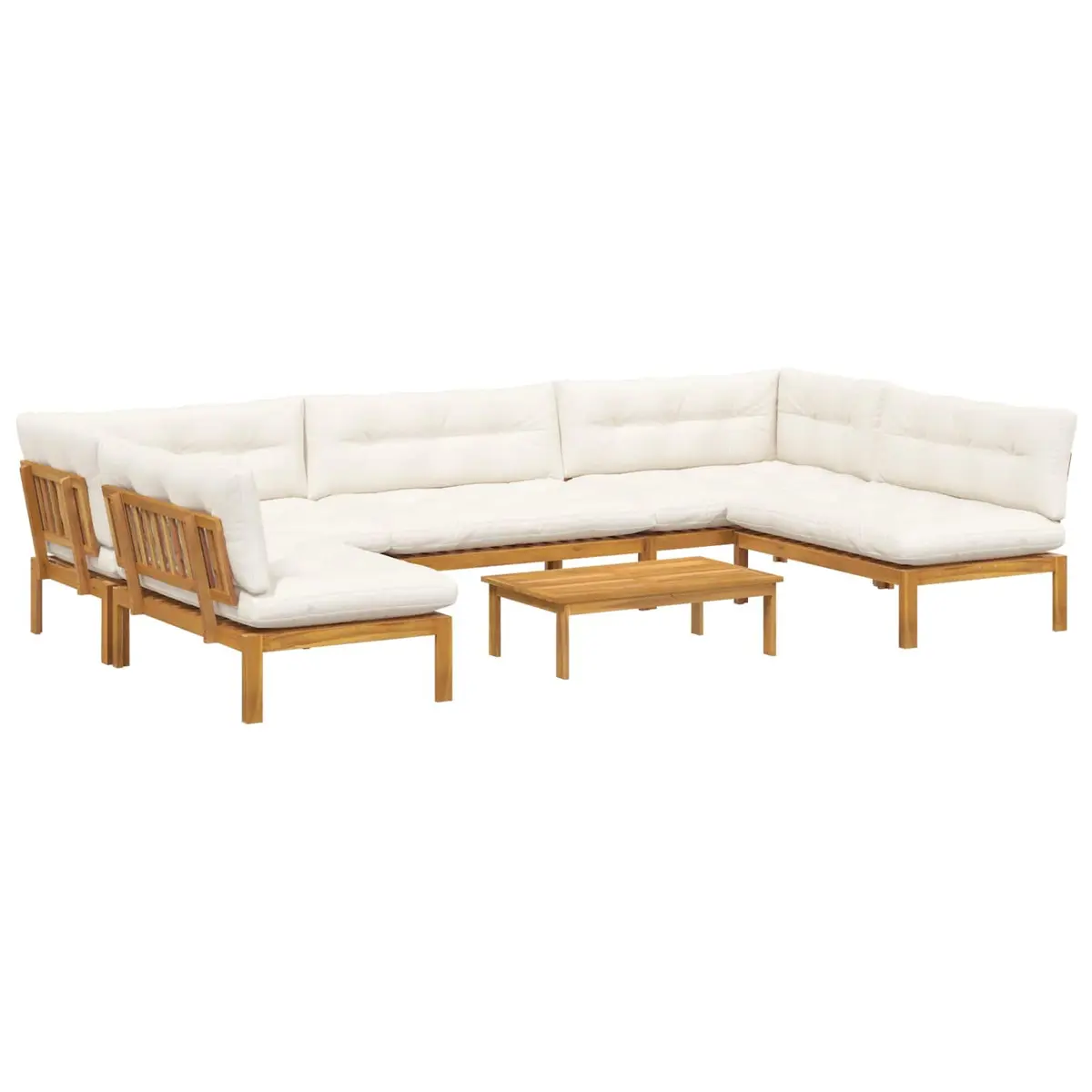 6 Piece Outdoor Pallet Sofa Set with Low Table