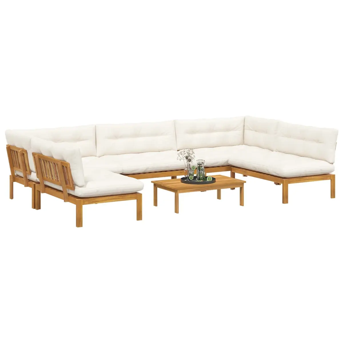 6 Piece Outdoor Pallet Sofa Set with Low Table