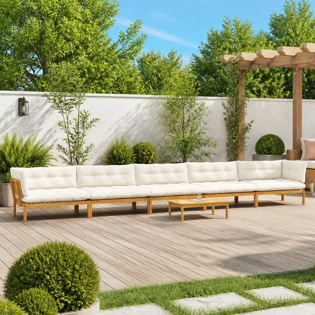 6-Piece Outdoor Pallet Sofa Set with Low Table