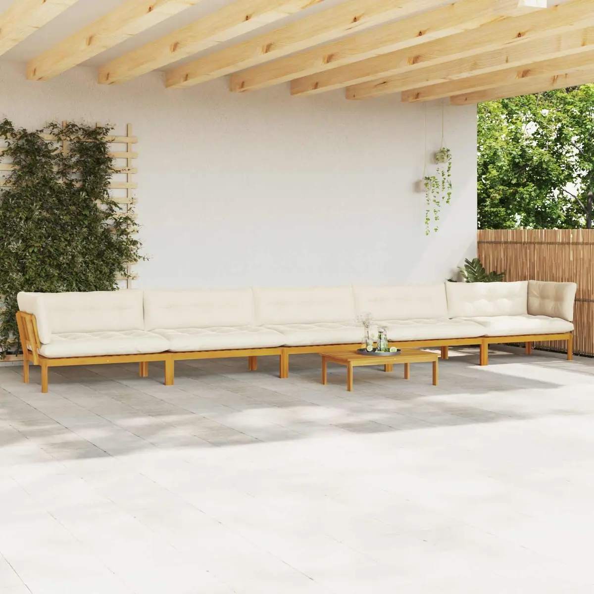 6-Piece Outdoor Pallet Sofa Set with Low Table