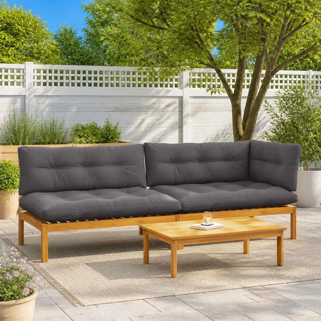 3 Piece Garden Pallet Sofa Set with Table