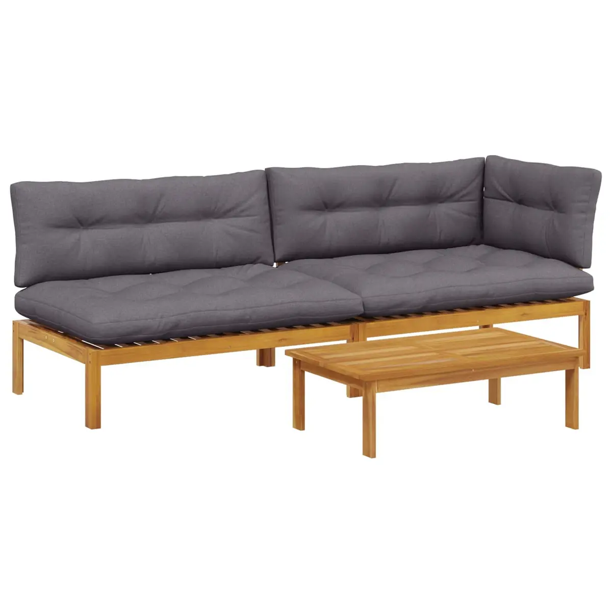 3 Piece Garden Pallet Sofa Set with Table