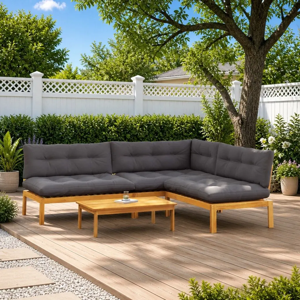 Outdoor Sectional Sofa Set with Corner Table