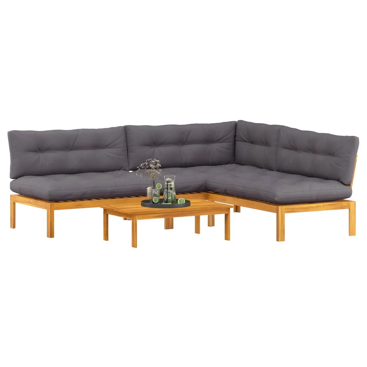 Outdoor Sectional Sofa Set with Corner Table
