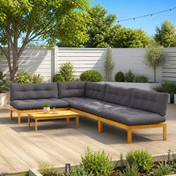 5-Piece Corner Lounge Sofa Set for Outdoor Spaces