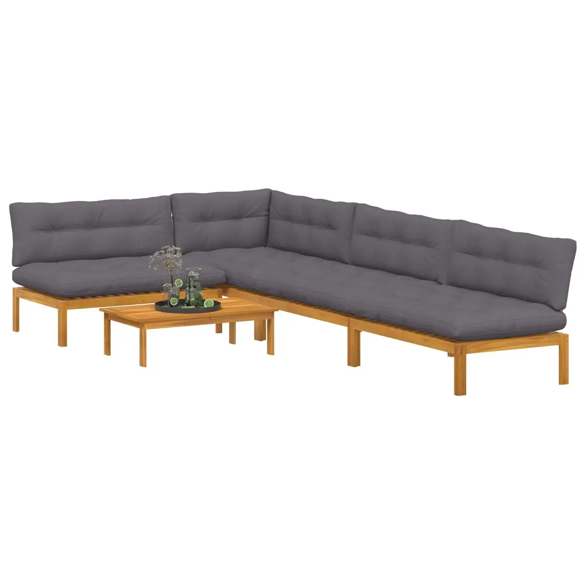 5-Piece Corner Lounge Sofa Set for Outdoor Spaces
